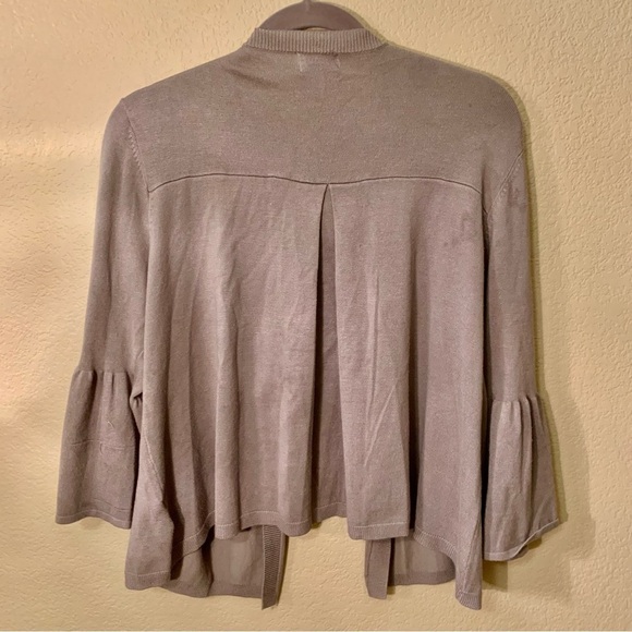 NEW Time and Tru Cardigan Large (12/14) Grey Mauve Bell Sleeve Soft Cute - Picture 10 of 12